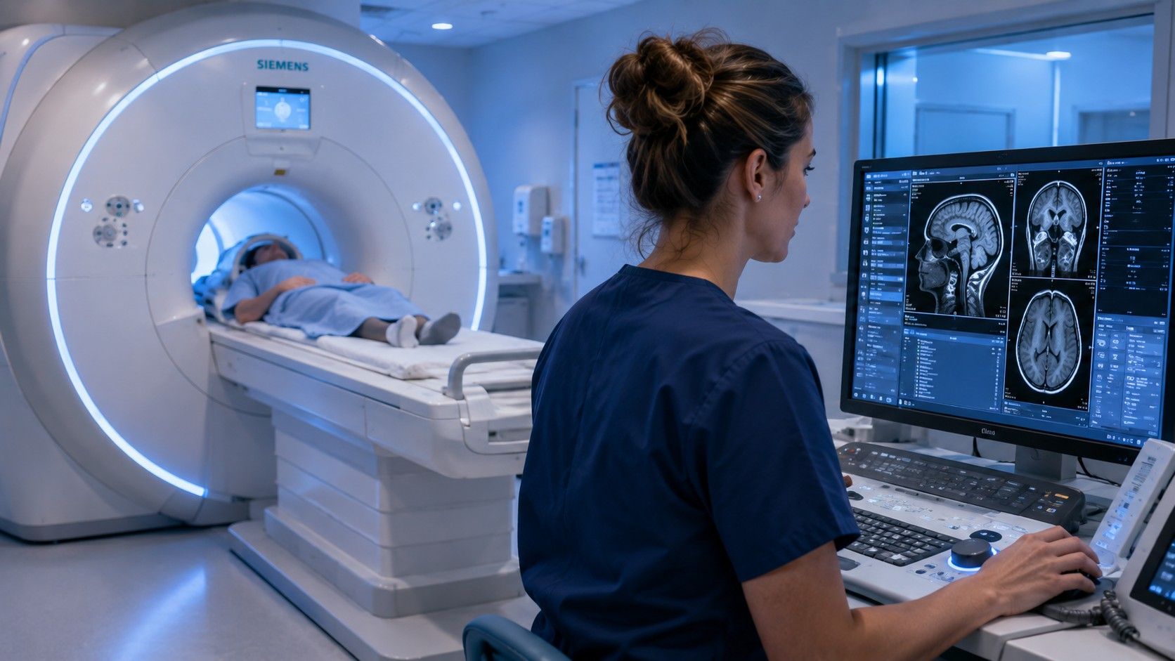 MRI technologist operating a scanner in a New York imaging department.jpeg