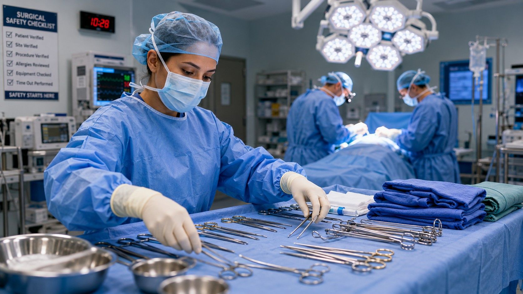 Surgical technologist preparing instruments in a New York operating room.jpeg